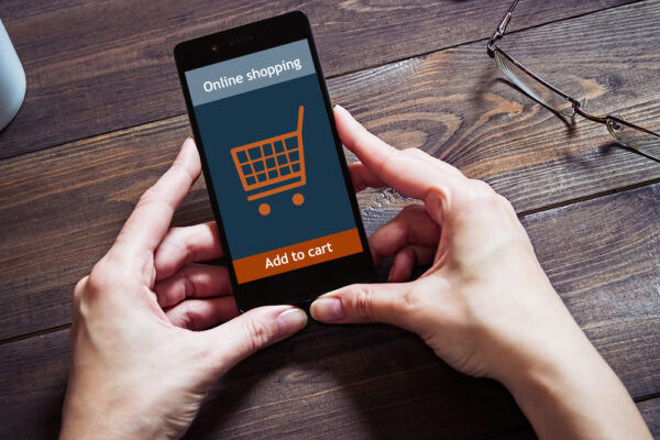 E-commerce shopping on smartphone.