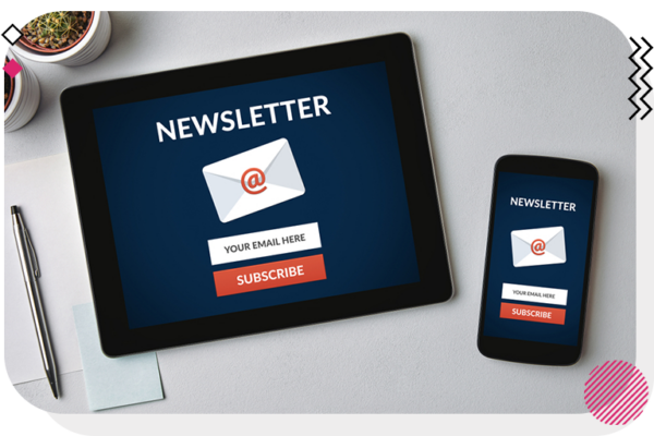 newsletter email open on tablet and mobile