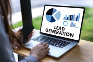 woman looking at lead generation