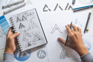 rough logos on paper