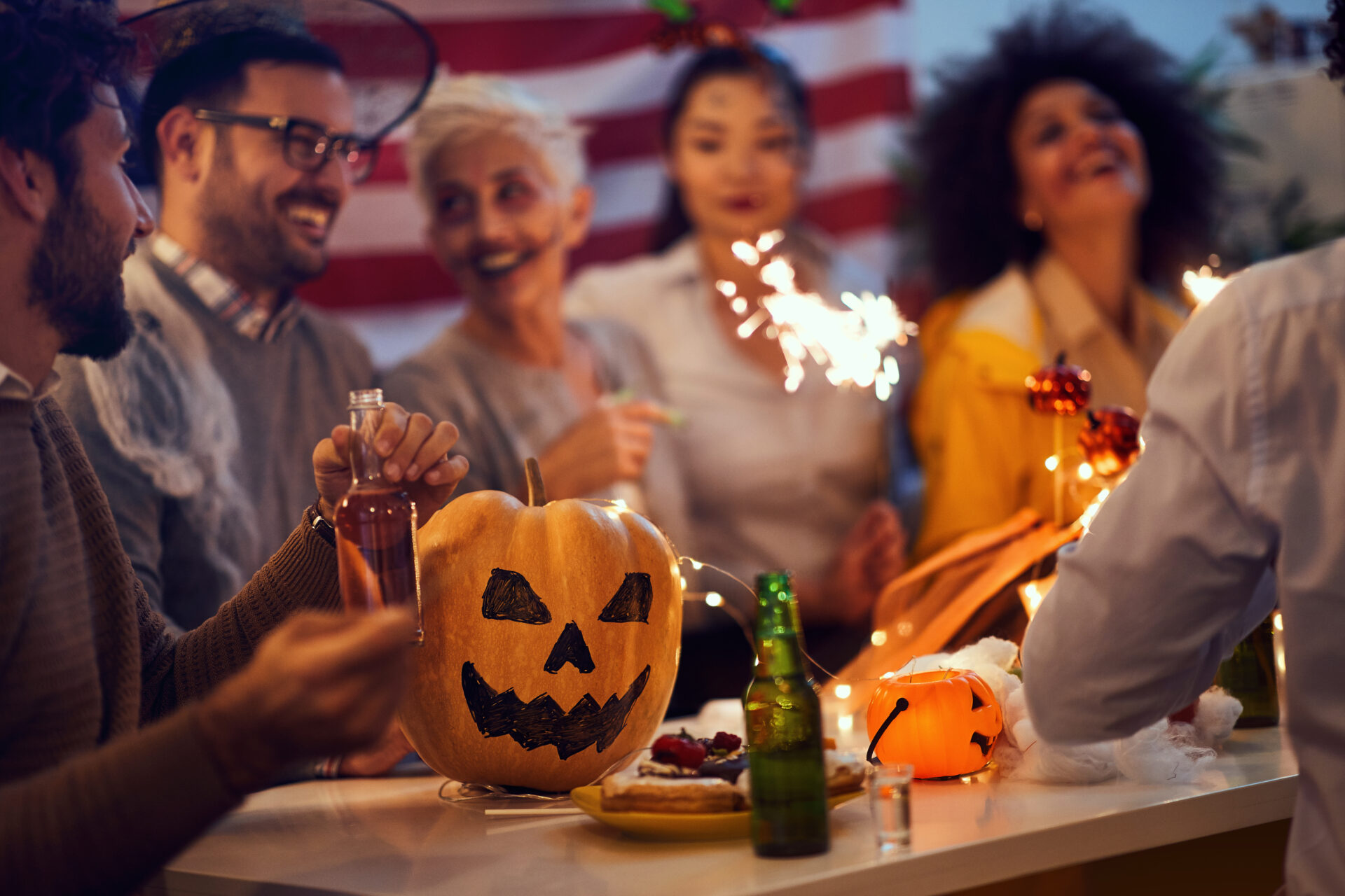 people celebrating halloween