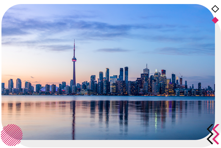 Toronto skyline from across a lake