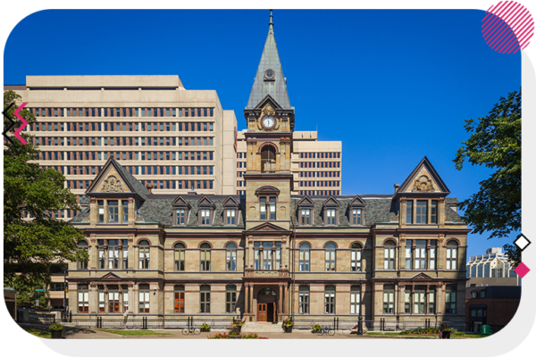 Front view of Halifax city hall