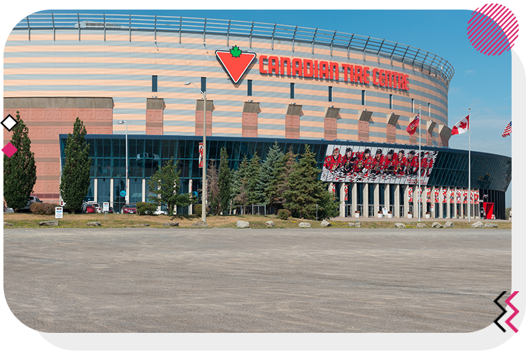 Front view of the Canadian Tire centre