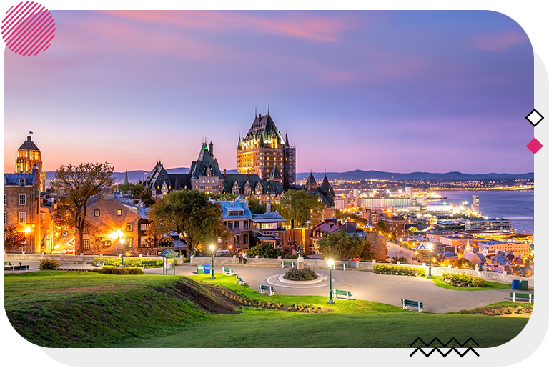 Quebec City skyline at night
