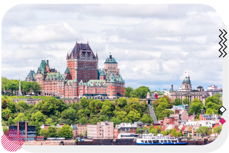 Quebec City skyline with view of Saint Lawrence river